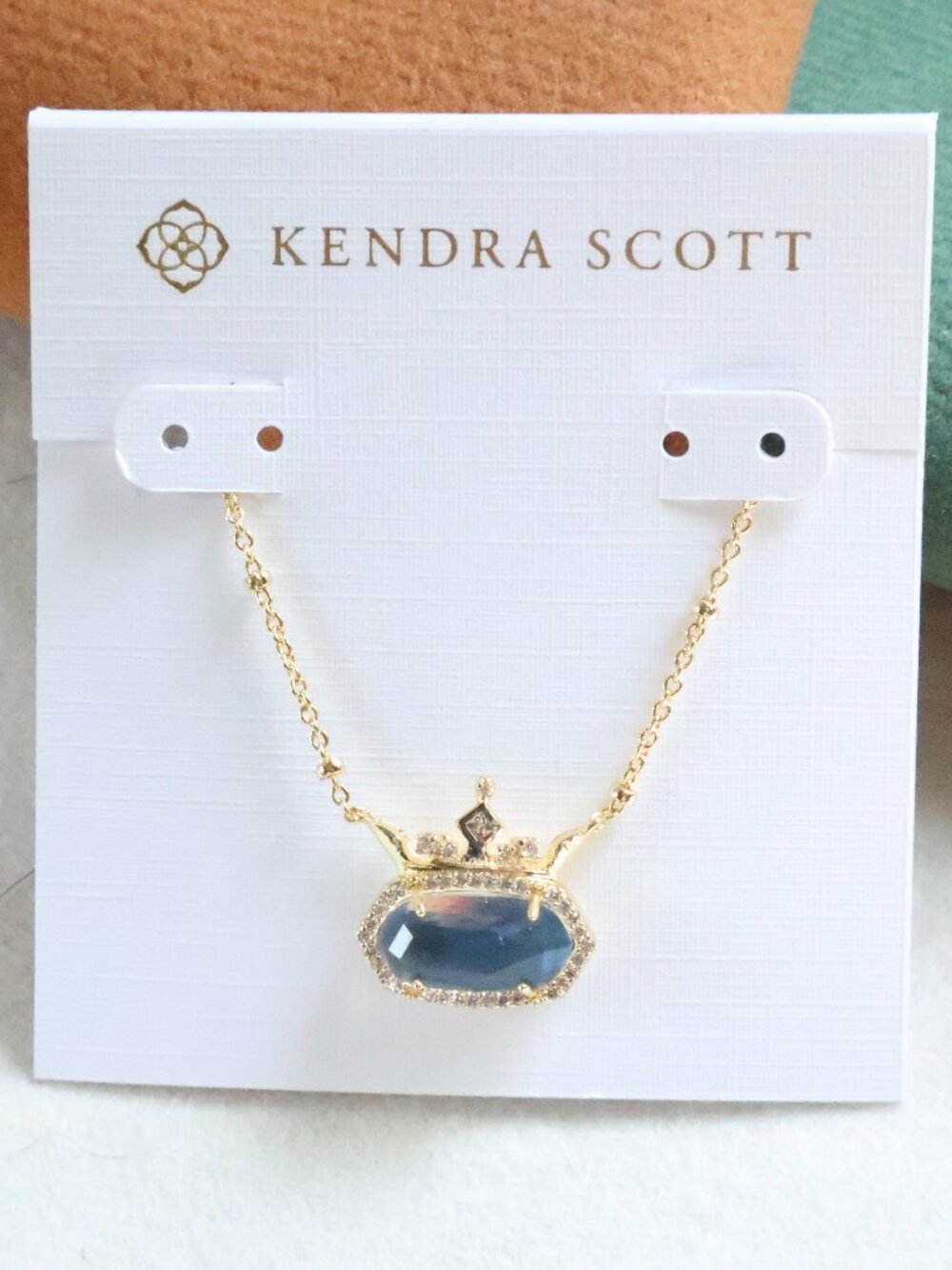 Kendra Scott Gold Disney Elisa Blue Mother Pearl 'Kind' Necklace